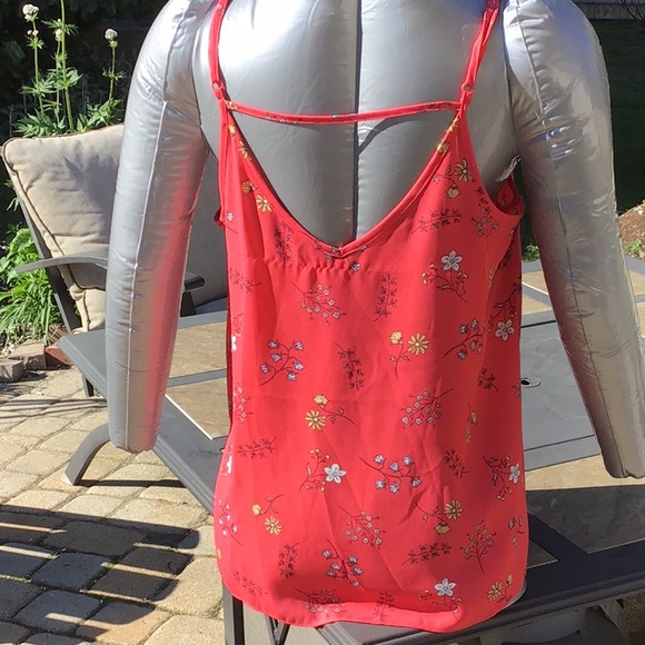 Atmosphere Tops - Coral Ladder Back Floral Flowy Tank Top 8 Primark